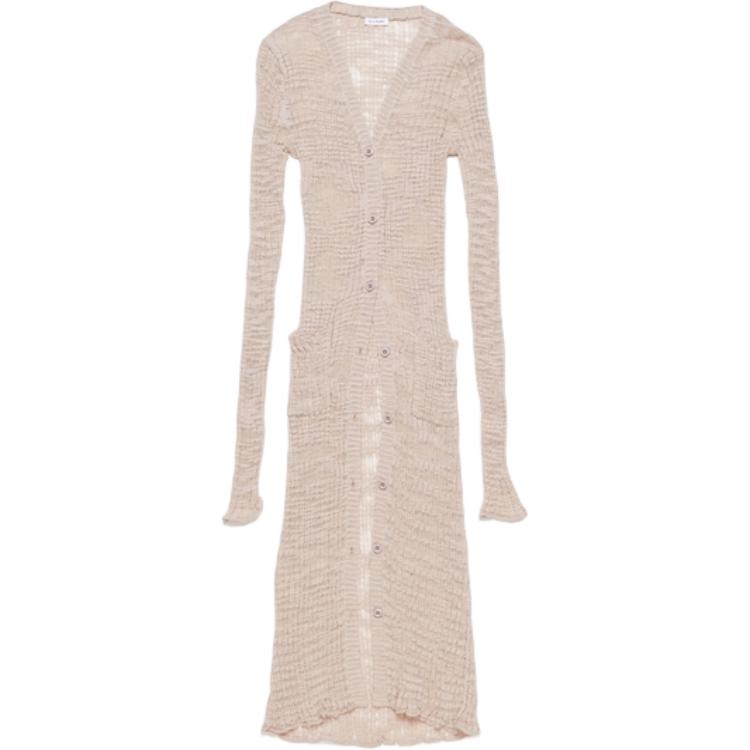 

Кардиган с полупрозрачными вставками и ребристым узором Acne Studios, Dust Pink