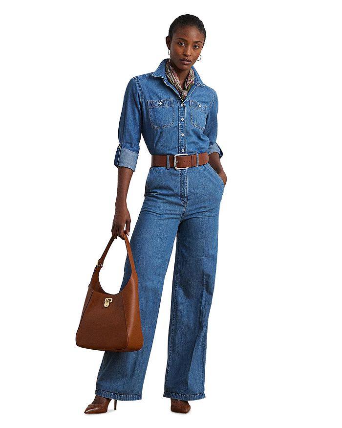 

Джинсовый комбинезон Petites с широкими штанинами Ralph Lauren, синий