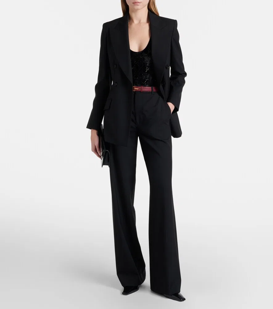 Боди Gucci с вышивкой GG, из синели, черный — фото 2