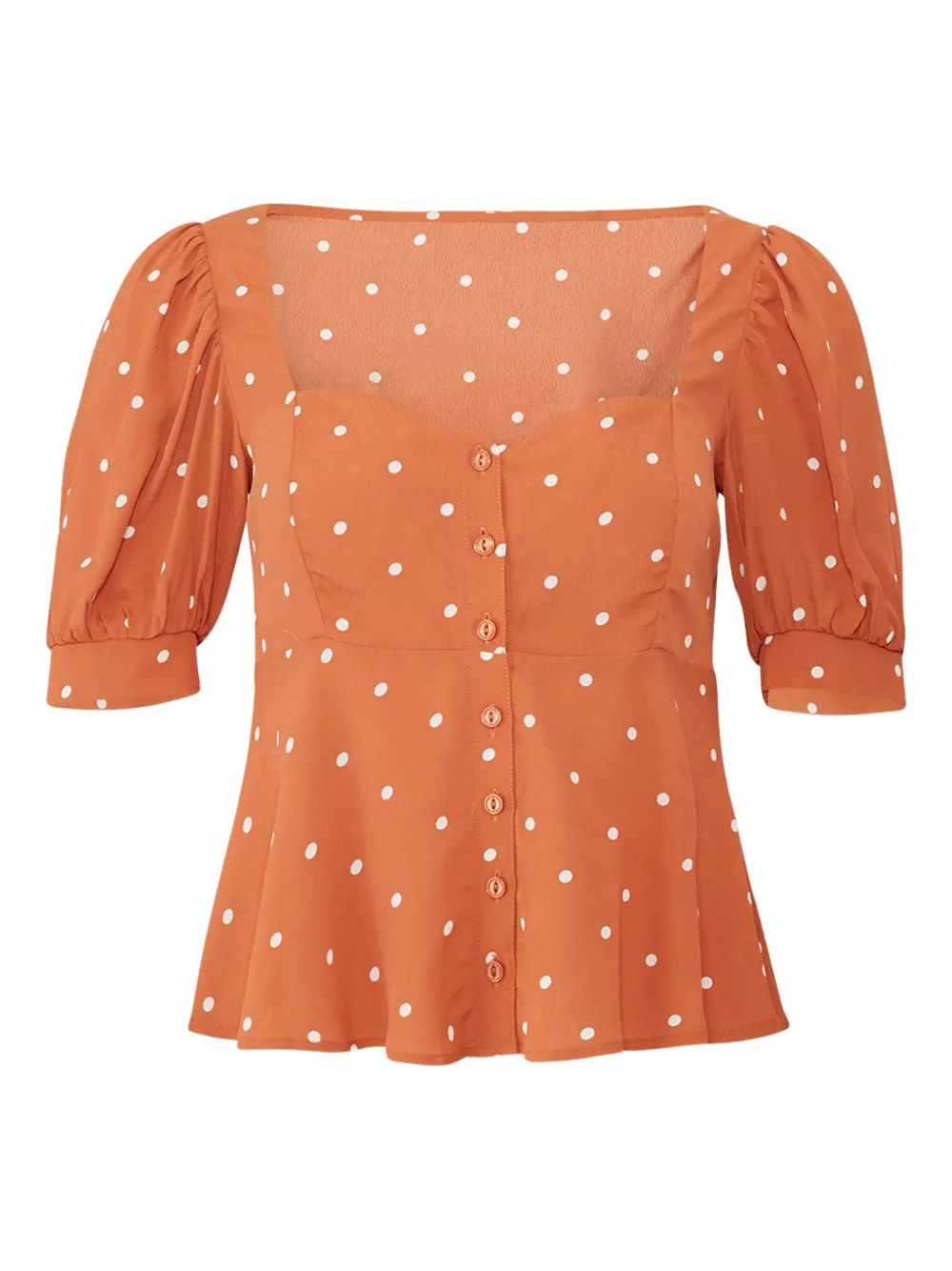 

Блузка в горох с объемными рукавами For Love And Lemons, оранжевый