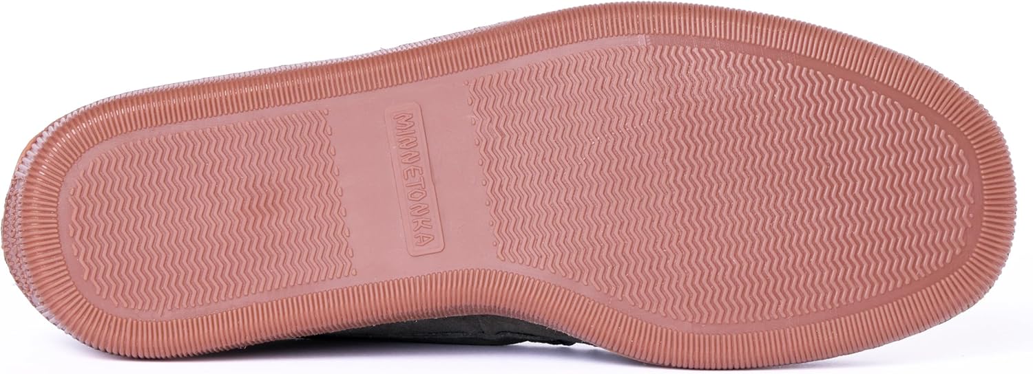 Мужские тапочки Minnetonka с плюшевой подкладкой и жесткой подошвой, угольный — фото 3