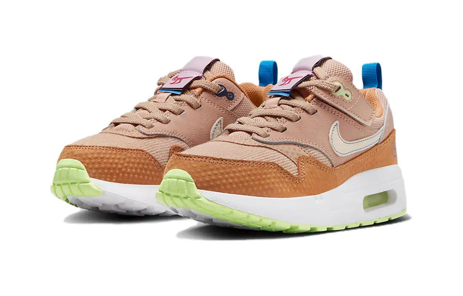 Кроссовки (PS) Nike Air Max 1 SE EasyOn 'Hemp', желто-коричневый — фото 3