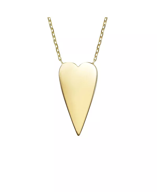 

Современное удлиненное ожерелье в форме блестящего сердца с покрытием из 14-каратного золота Rachel Glauber, gold
