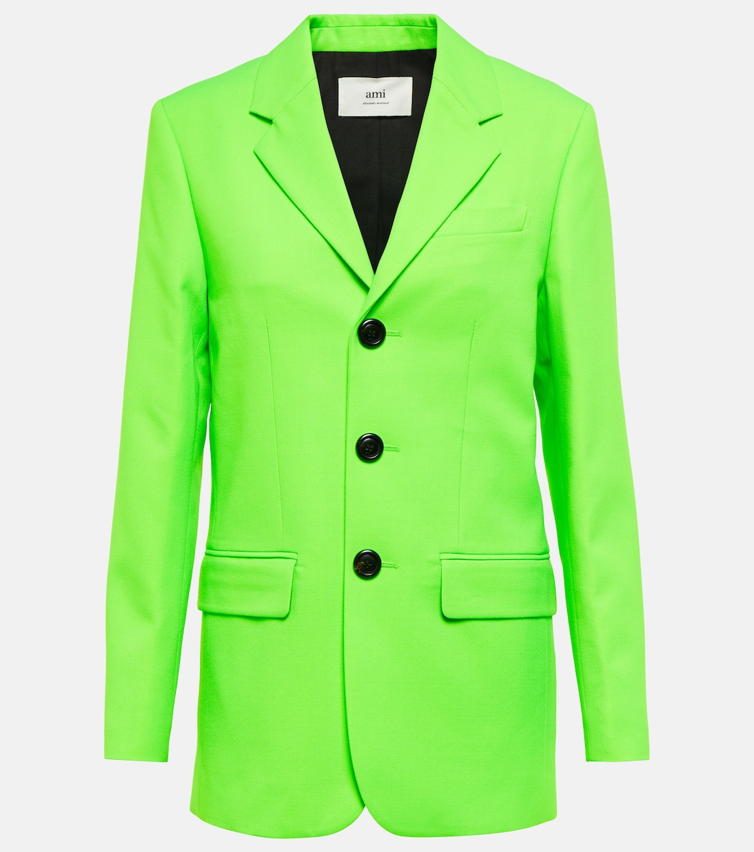 

Пиджак из смесовой шерсти на пуговицах Ami Paris, зеленый