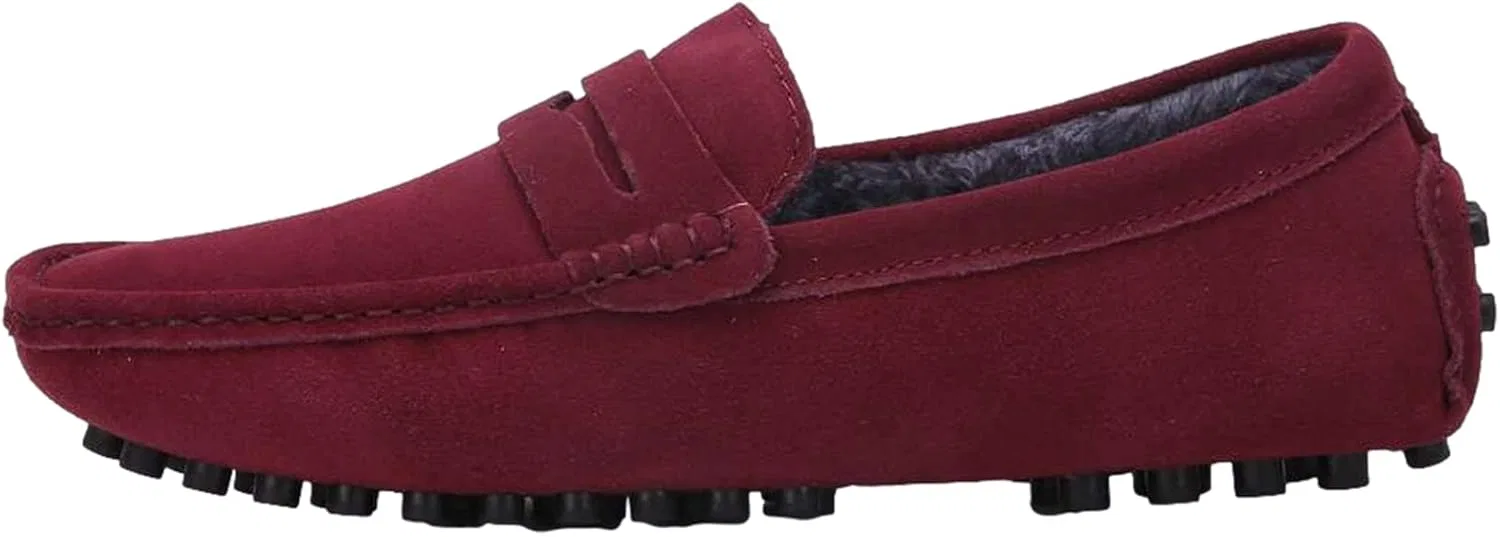 Лоферы замшевые ANUFER Burgundy-plush Lined — фото 2