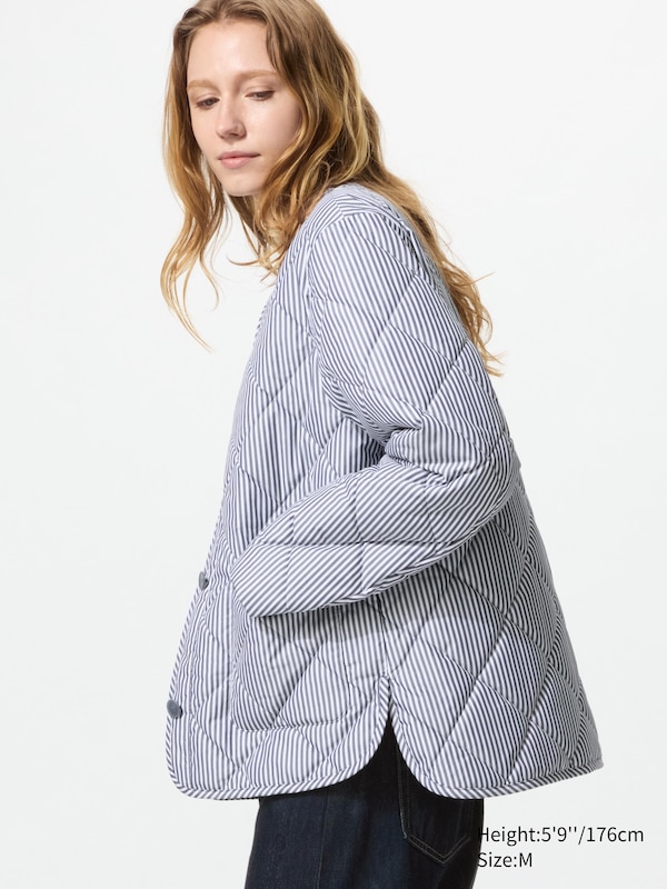 Куртка Puffertech без воротника с узором Uniqlo, 68 blue — фото 2