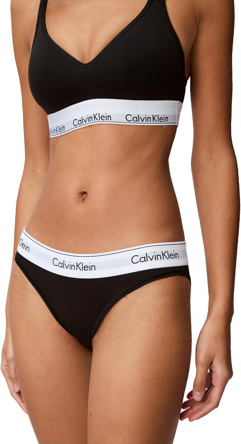 Женские современные трусики-бикини Calvin Klein из хлопка и стретч-хлопка, Black — фото 4