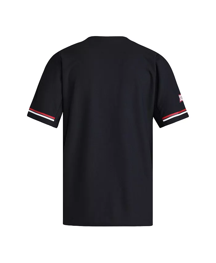 Мужская бейсбольная реплика футболки Texas Tech Red Raiders черного цвета adidas — фото 3