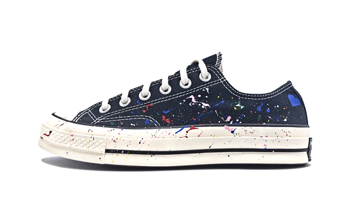 Converse Низкие, износостойкие, парусиновые туфли с нескользящим узором 1970-х годов, унисекс, черные