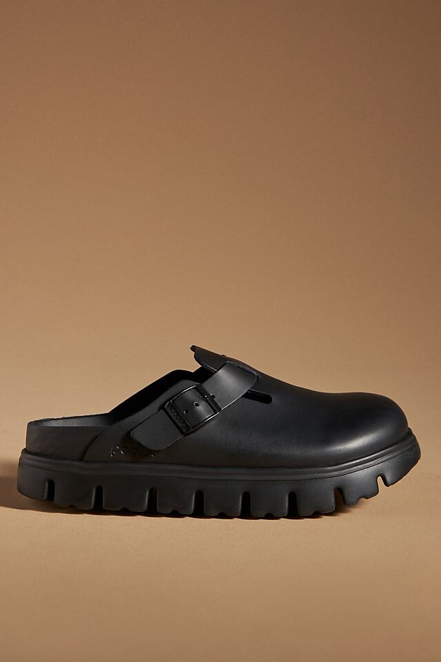 Изысканные массивные сабо Birkenstock Boston, черный