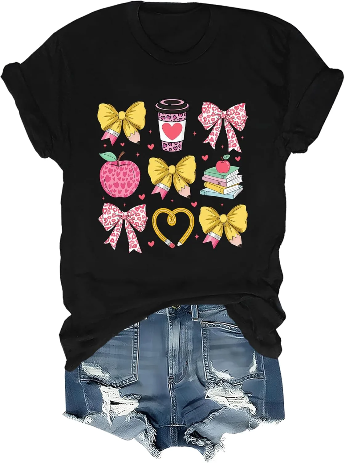 

Футболка Teacher Valentine с бантом PLETULO