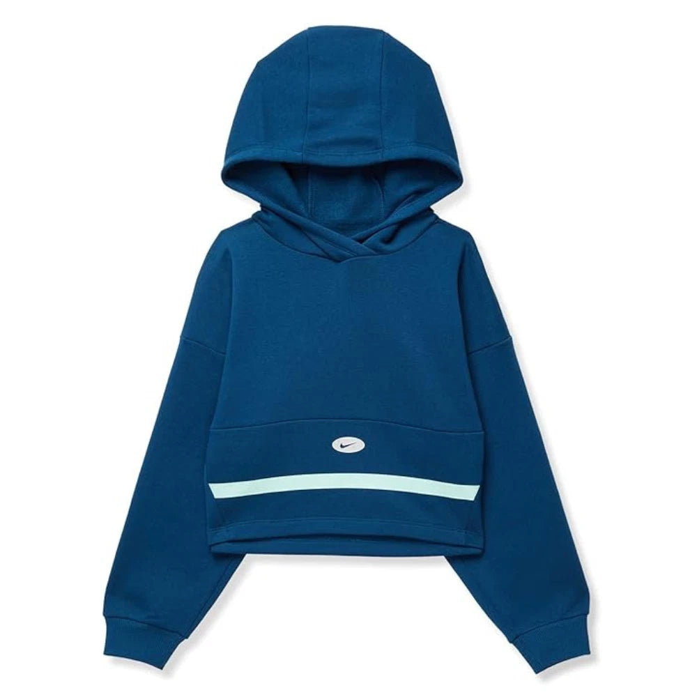 Худи Nike NSW Icon Novelty для девочек, голубая мятная, флисовая, свободного кроя, RED440 — фото 2