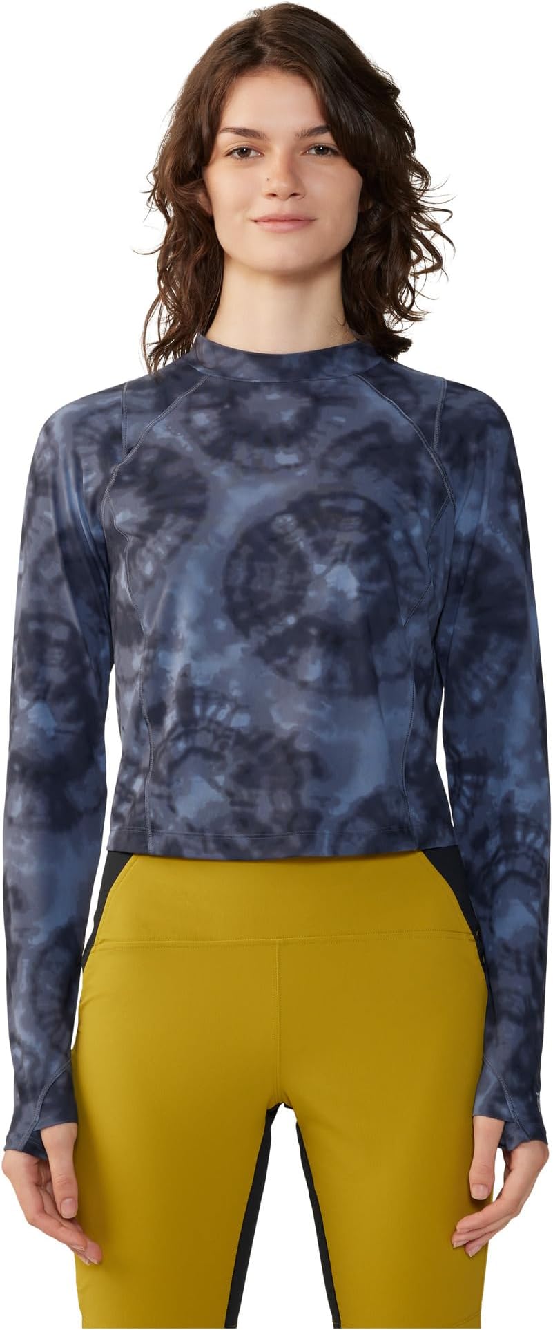 

Лонгслив Mountain Hardwear Crater Lake Long Sleeve Crop, цвет Blue Slate Spore Dye Print