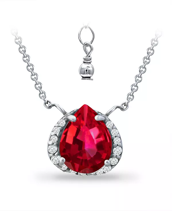 

Ожерелье с выращенными в лаборатории рубинами и кубическими цирконами Giani Bernini, ruby