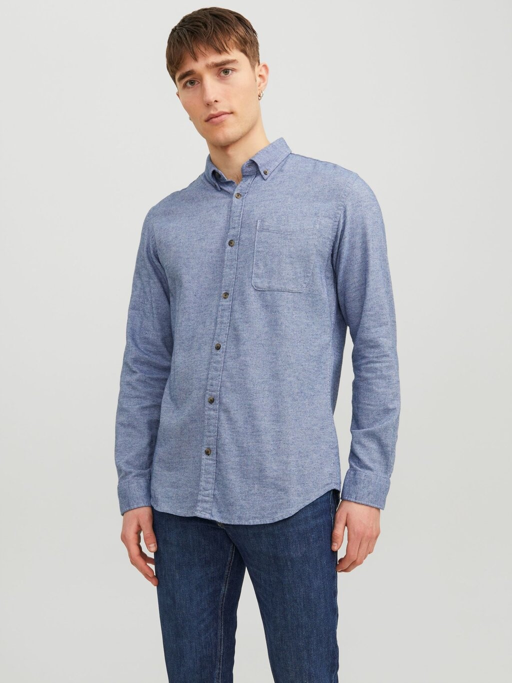 

Рубашка JJECLASSIC MELANGE LS SN Jack & Jones, выцветший деним