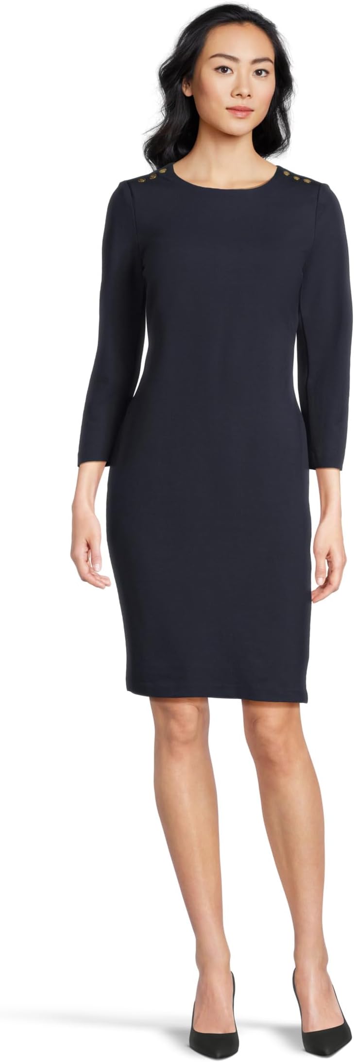 

Платье Lauren Ralph Lauren Ponte 3/4 Sleeve Dress, цвет Lighthouse Navy