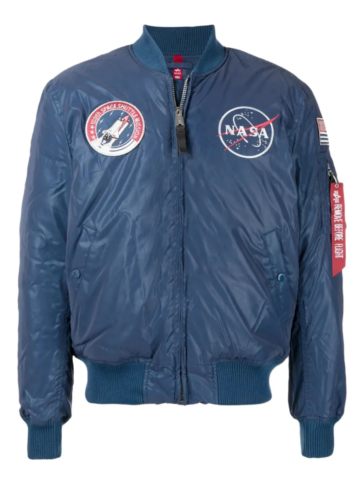 

Куртка-бомбер Alpha Industries с нашивкой NASA, синий