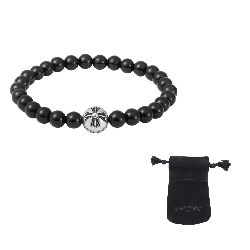 

Chrome Hearts Браслет из стерлингового серебра 925 пробы унисекс черный
