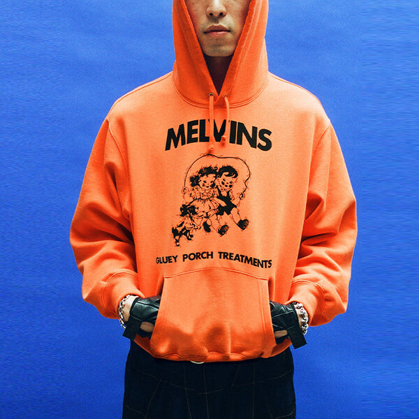 Толстовка x melvins hooded sweatshirt 'orange black' Supreme, оранжевый — фото 4