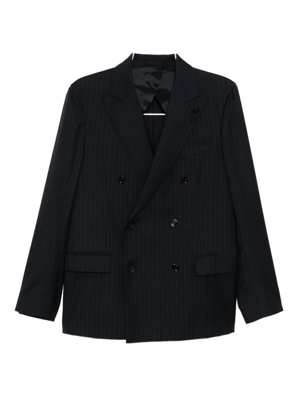

Шерстяной костюм с двубортным пиджаком Lardini, синий