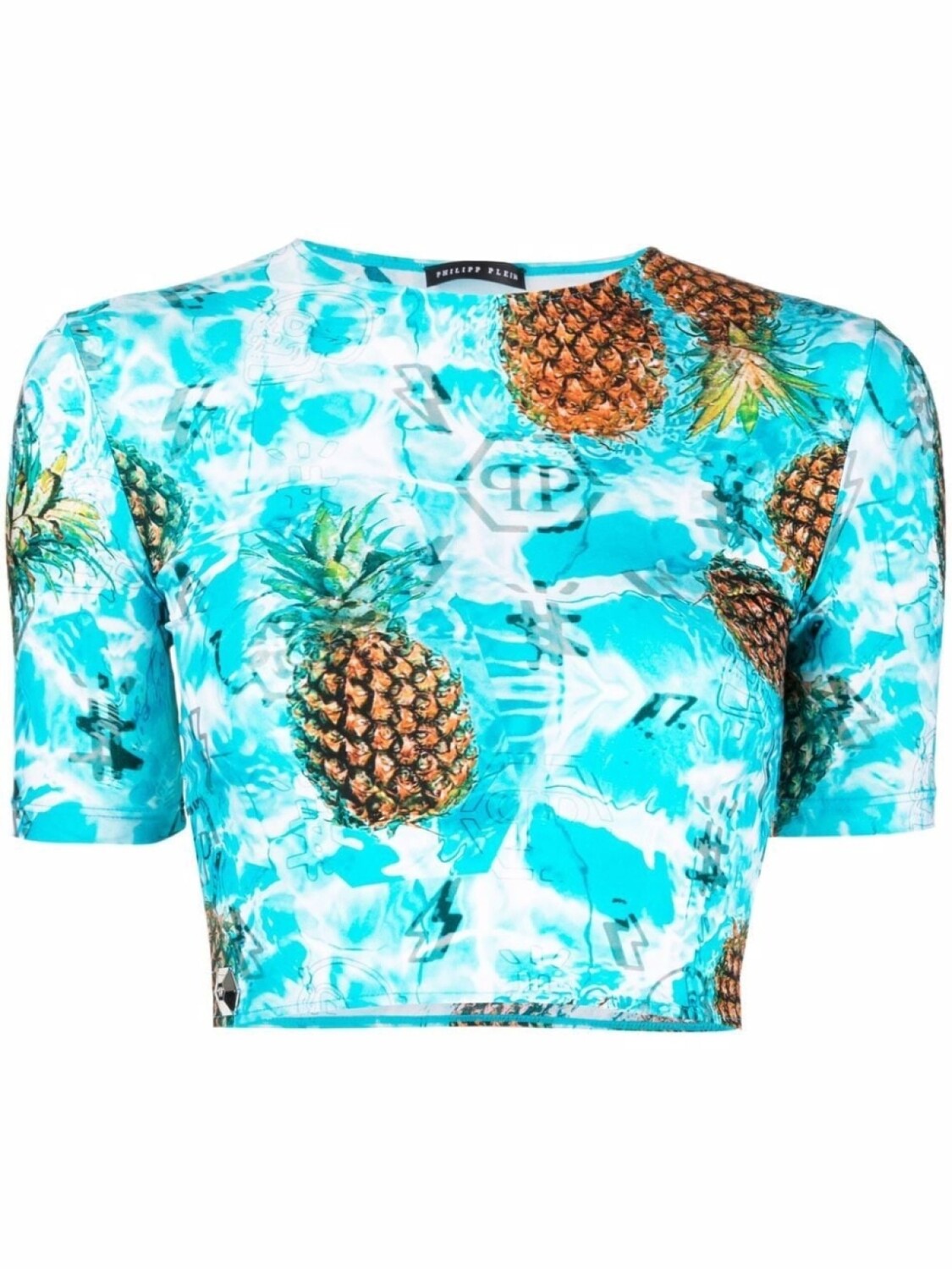 

Philipp Plein укороченная футболка Pineapple Skies, синий