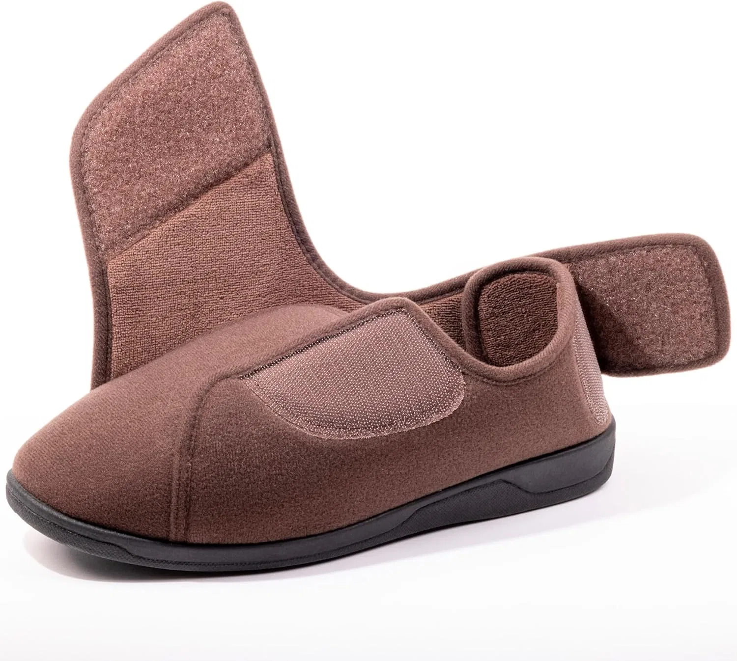 Тапочки с регулируемой застежкой, Memory Foam, Brown EUROPEAN SOFTEST — фото 4