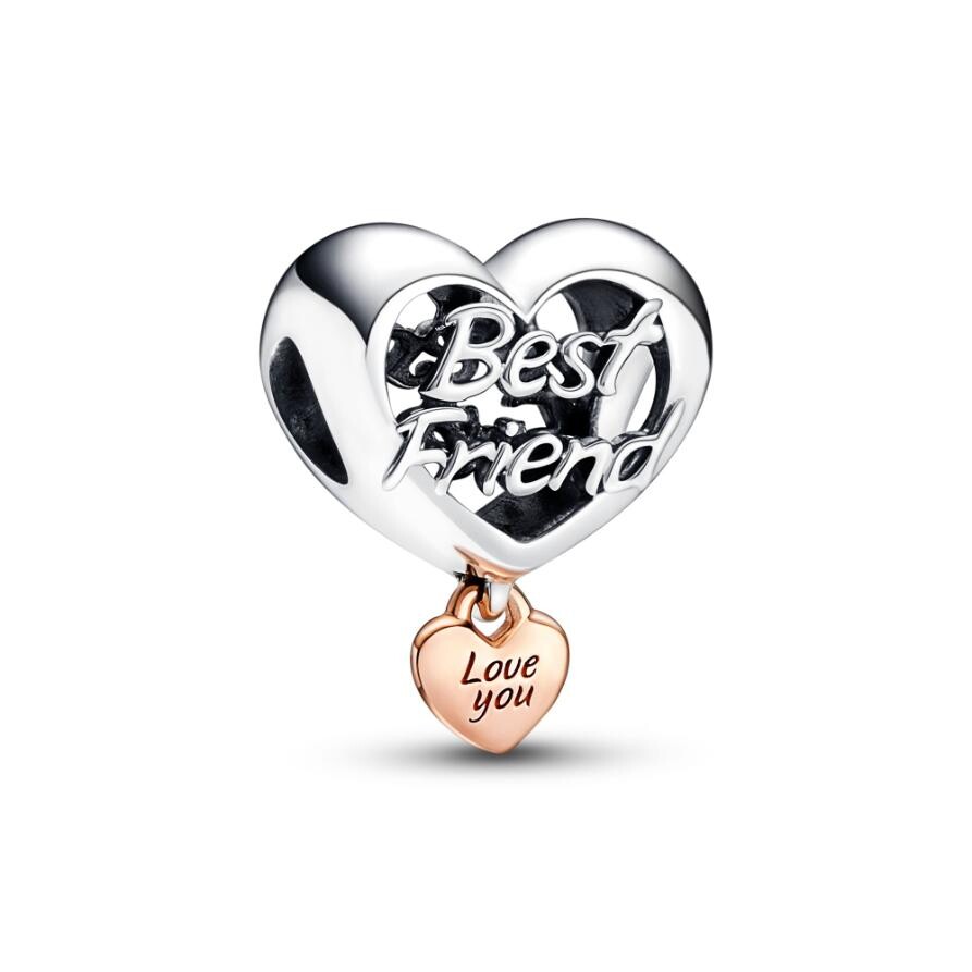 

Шарм Love You Best Friend Heart Pandora, стерлинговое серебро