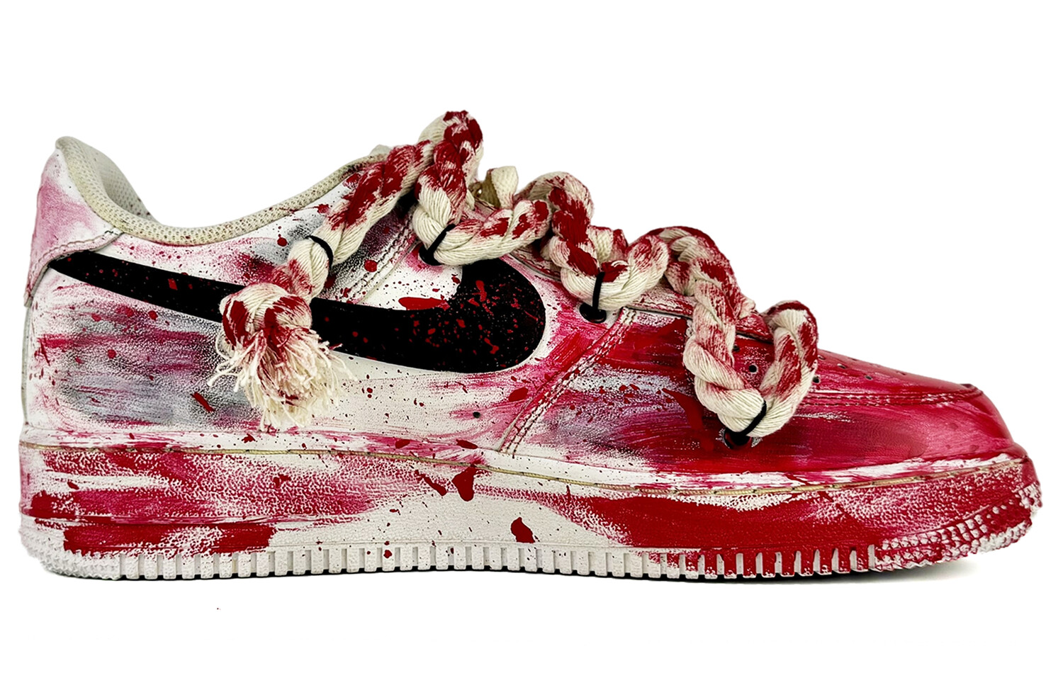 

Кроссовки Nike Air Force 1 Skateboarding Shoes Unisex Low-top White, красный