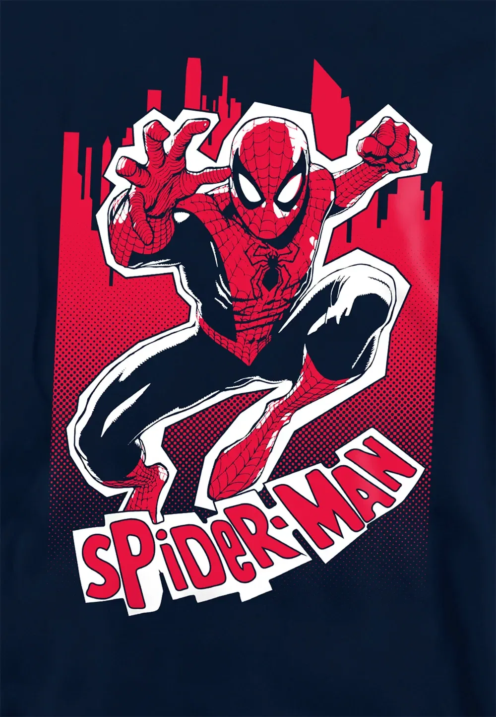 Детская худи с принтом Spiderman, Marvel, темно-синий — фото 2