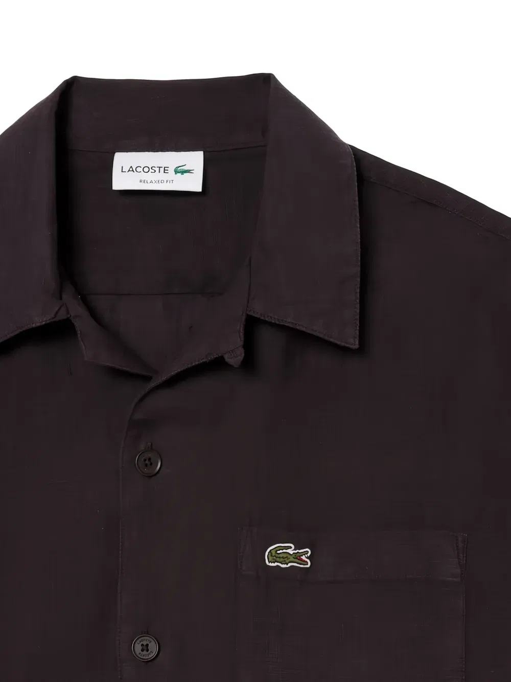 Рубашка с короткими рукавами на пуговицах Lacoste, коричневый — фото 3