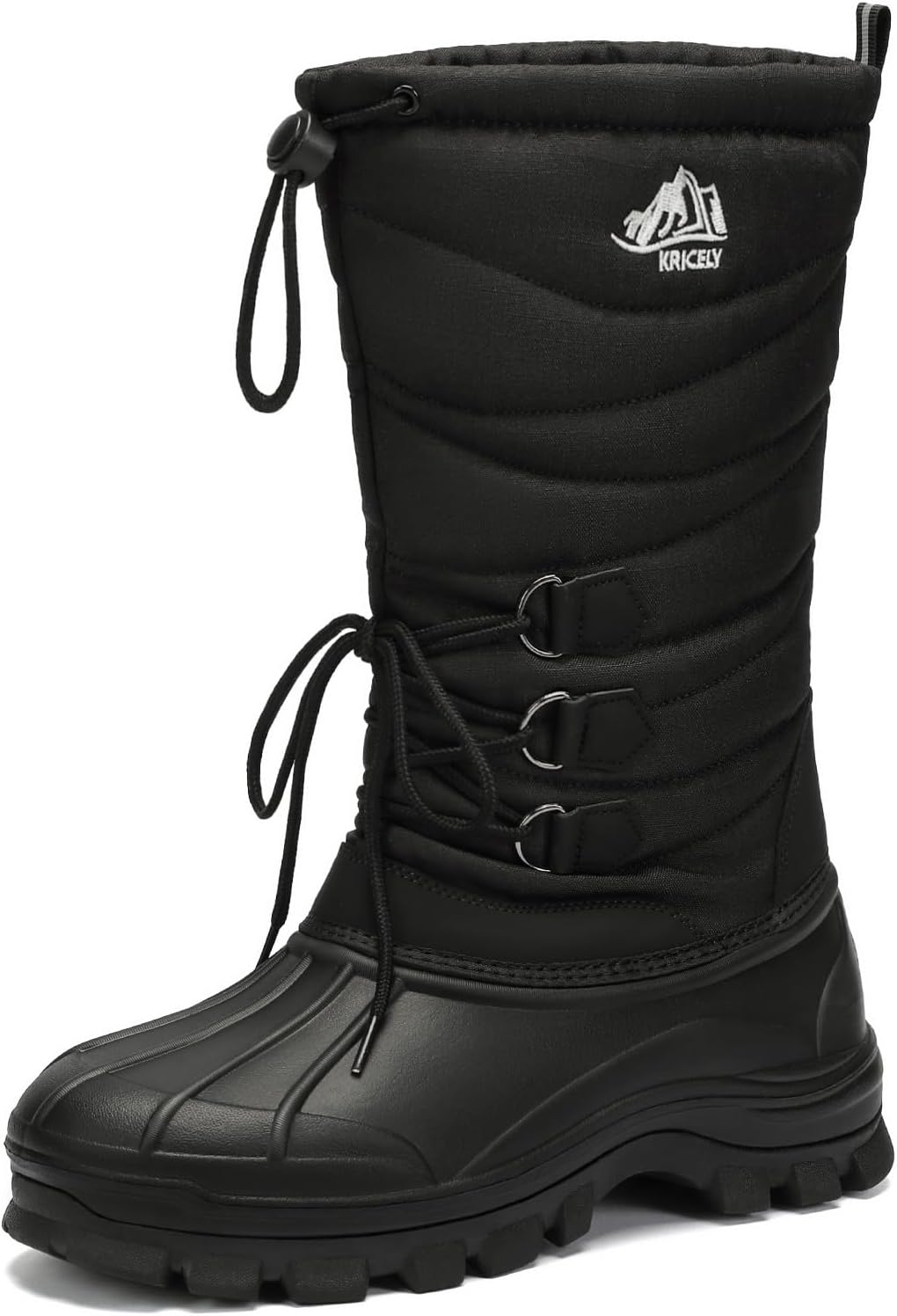 

Мужские зимние ботинки Kricely, водонепроницаемые, с нескользящей подошвой, для активного отдыха и походов, с утеплителем и мягким мехом, удобные повседневные ботинки для холодной погоды, черный