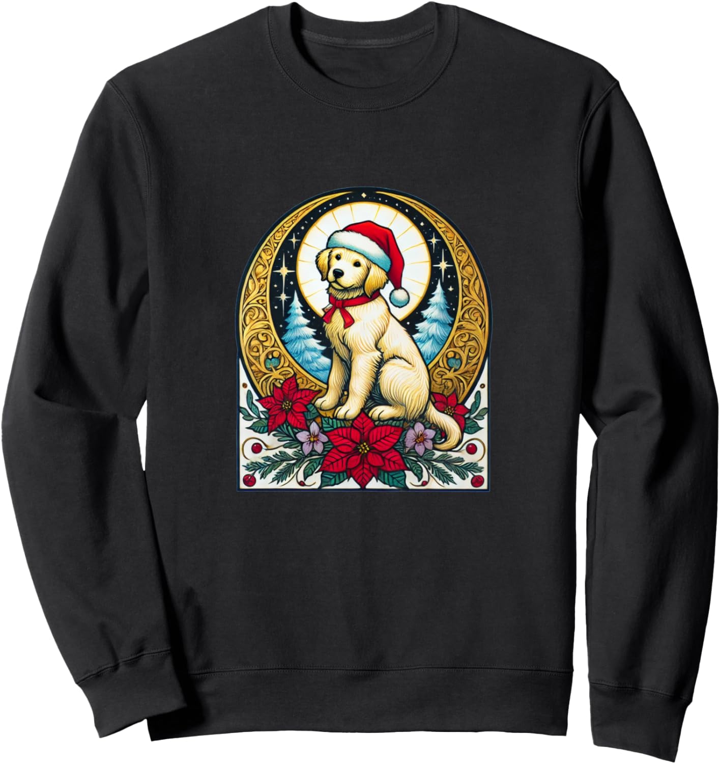 

Иллюстрация золотистого ретривера в стиле модерн на Рождество. Толстовка Goldie Retro Goldie Lovers Snugg