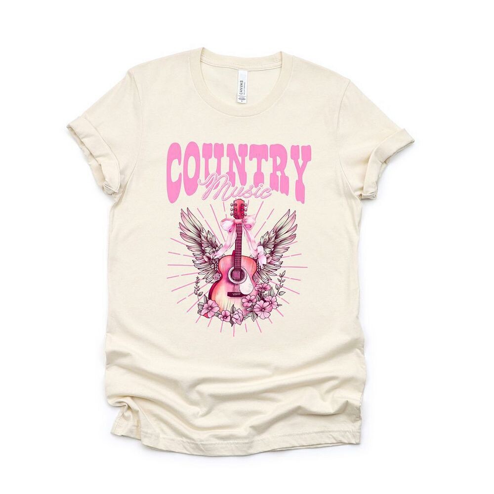 

Футболка Coquette Country Music с короткими рукавами и рисунком Simply Sage Market, цвет Cream