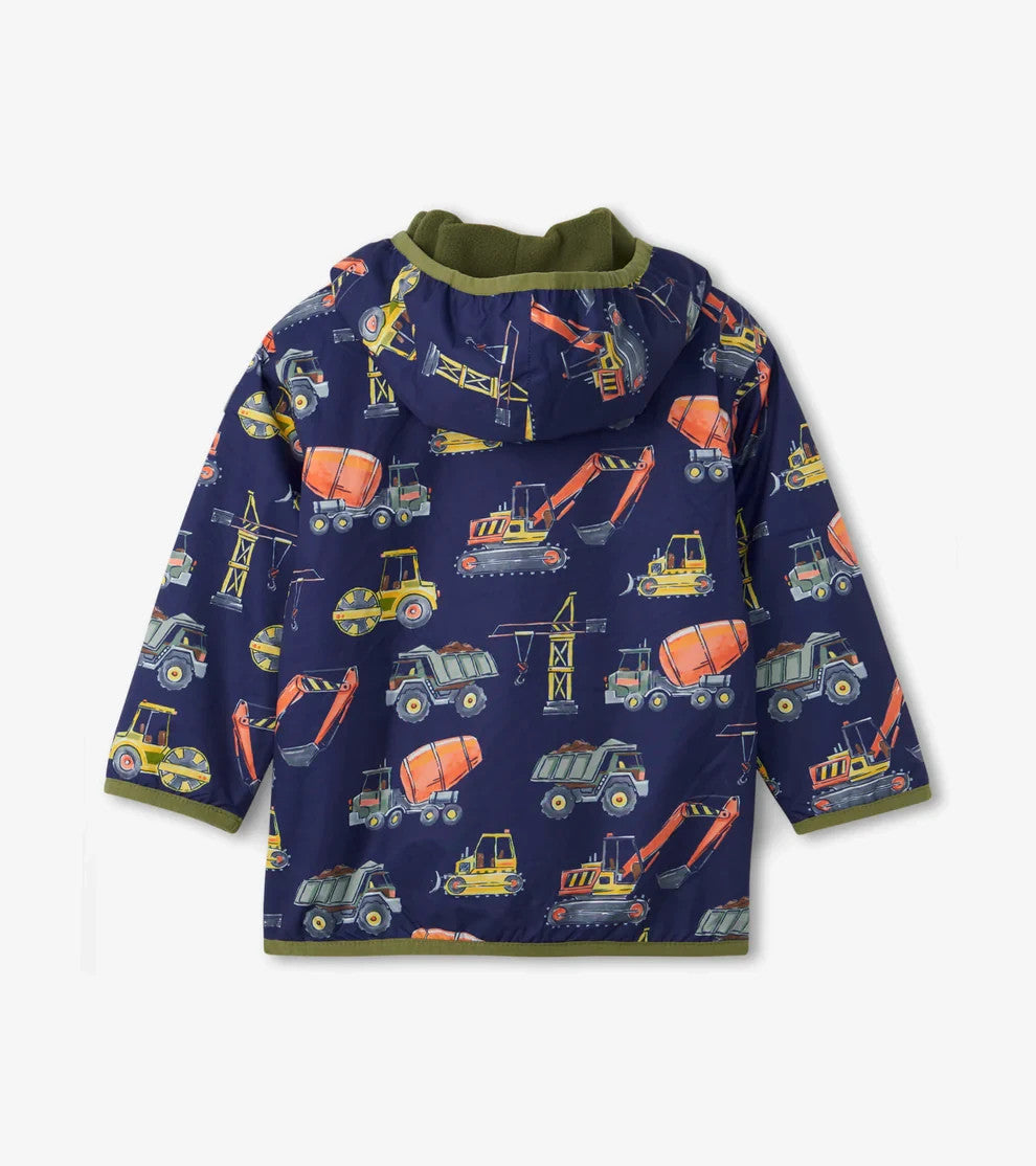 Детская водонепроницаемая куртка Hatley Construction Trucks Rain Jacket Kids Multi Waterproof Full Zip GBO316 — фото 3