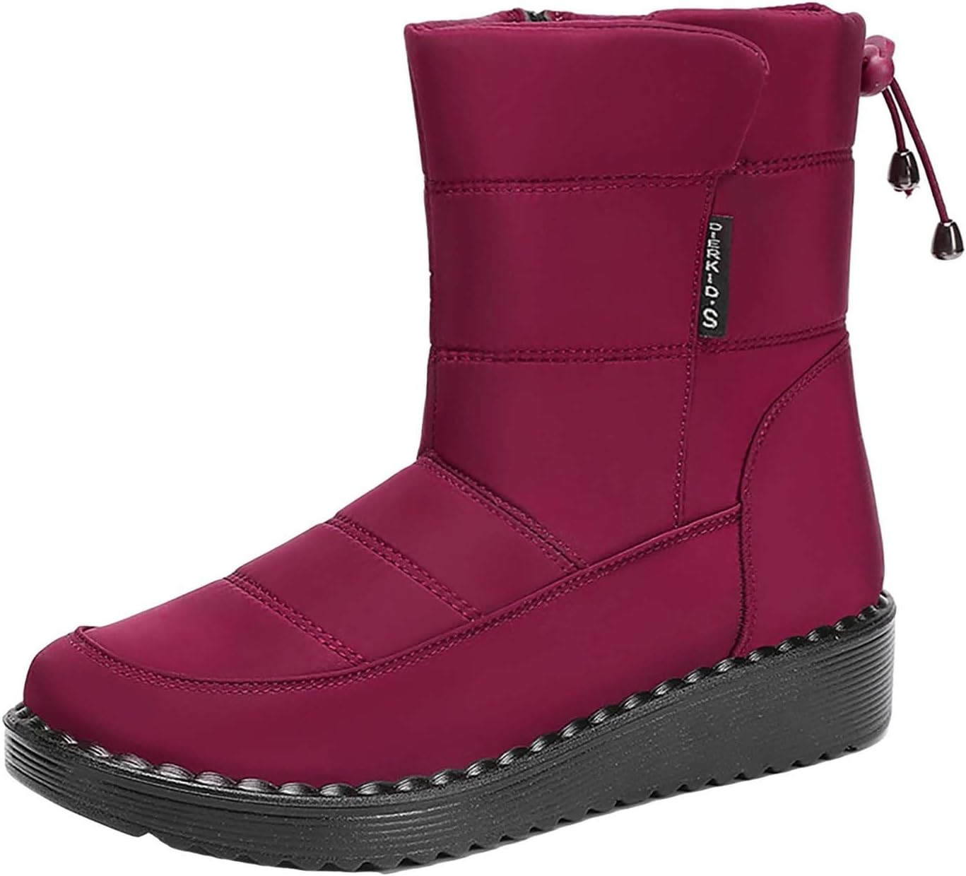 

Мужские и женские зимние ботинки на снег, утепленные, с искусственным мехом, оксфордская ткань, противоскользящая подошва, высокие, на платформе, ботильоны Generic, красный