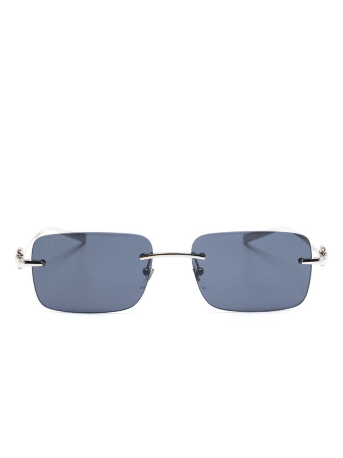 

Gucci Eyewear солнцезащитные очки в прямоугольной оправе, серебристый