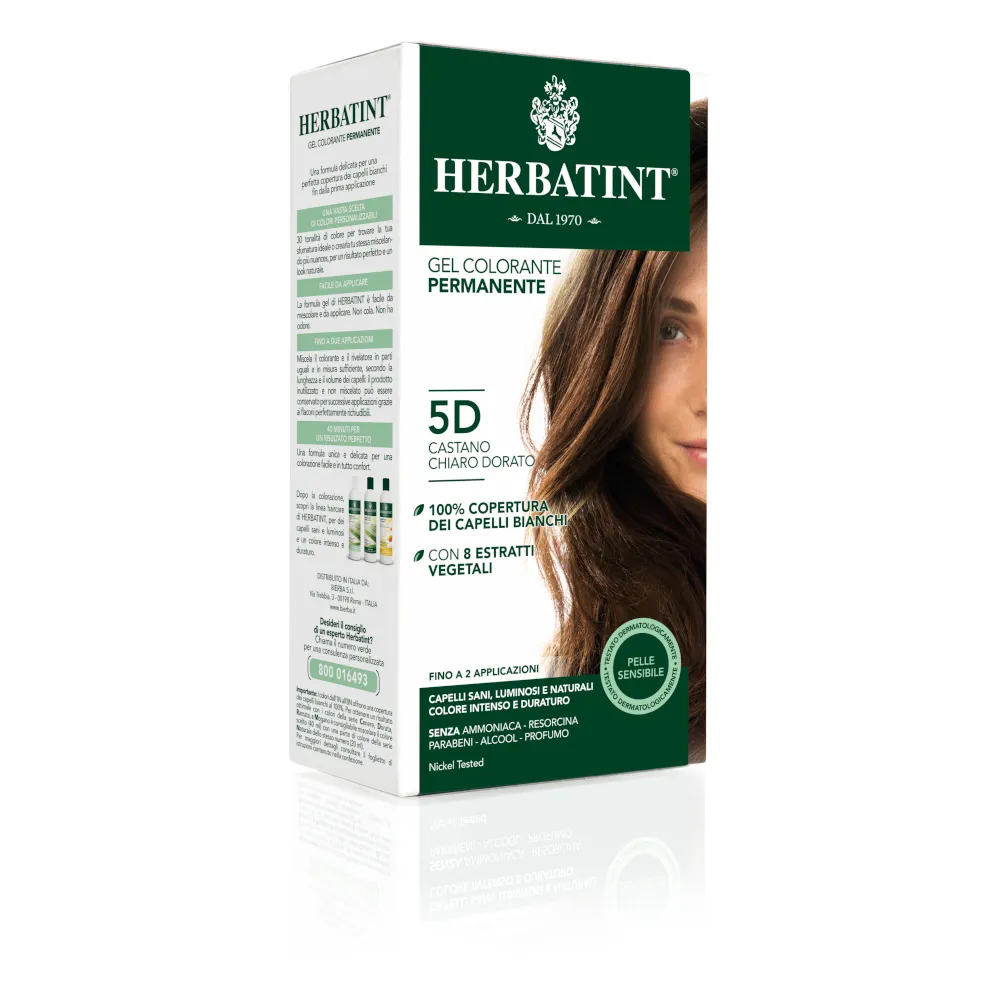 

Краска для волос Herbatint 5D Permanent Gel Light Golden Brown 150 мл