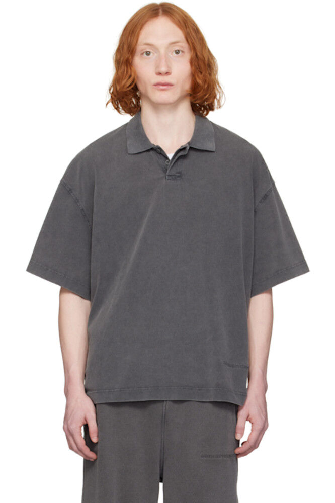 

Серое поло с коротким рукавом Alexander Wang