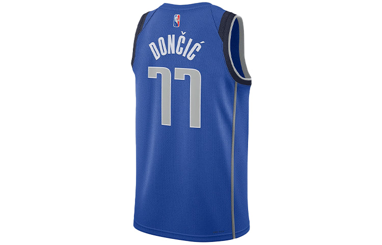 Баскетбольное джерси Nike NBA Retro Basketball Jersey/Vest SW Fan Edition Dallas Mavericks Doncic No. 77 Blue — фото 2