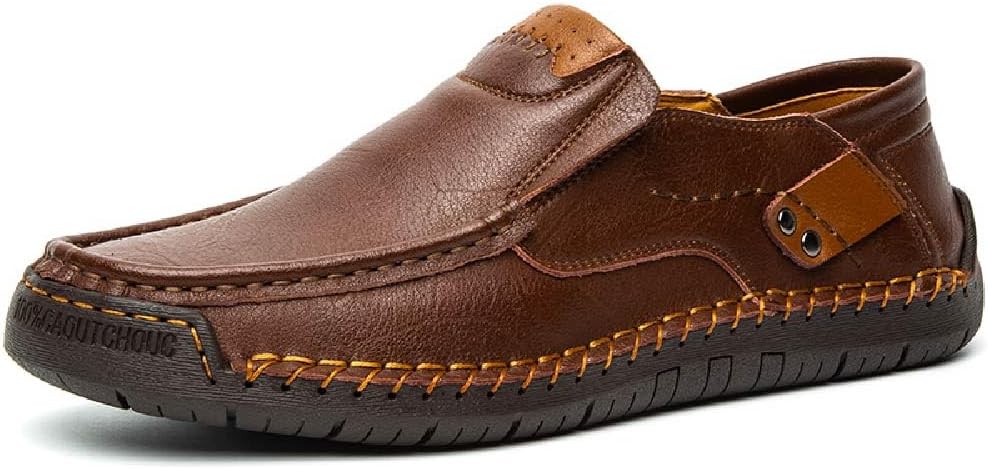 

Мужские лоферы Asifn, кожаные, с ручной строчкой, повседневные, противоскользящие, износостойкие, с плоской подошвой, дышащие, обувь для улицы, коричневый