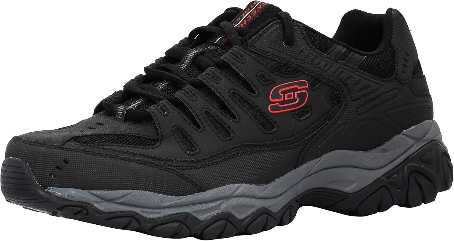 Мужские кроссовки Skechers Sport Afterburn Memory Foam Lace, черный/красный/серый