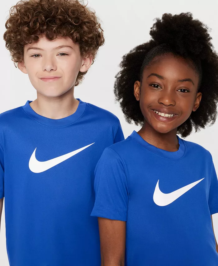 Футболка с длинным рукавом Big Kids' Legend с логотипом Swoosh технология Dri-FIT Nike, синий — фото 2