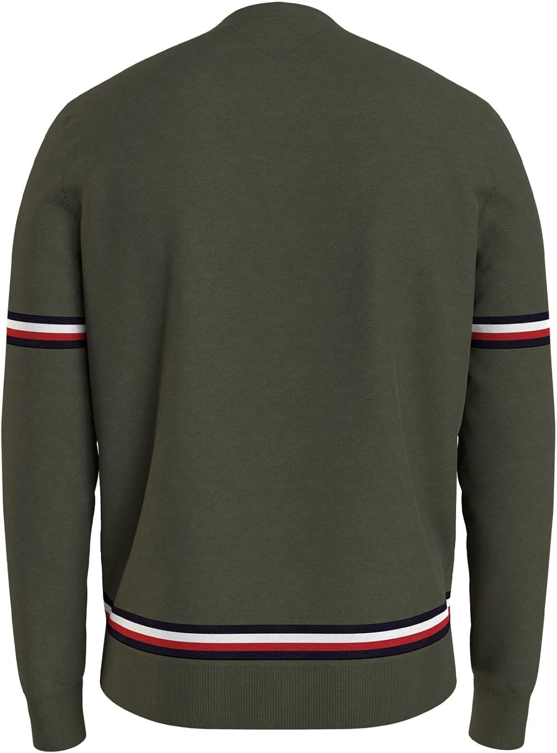 Мужской свитер Tommy Hilfiger Essential Signature Stripe с круглым вырезом, Army Green — фото 4