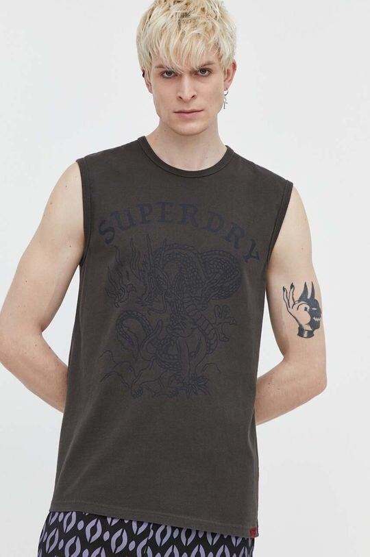 

Хлопковая майка Superdry, зеленый