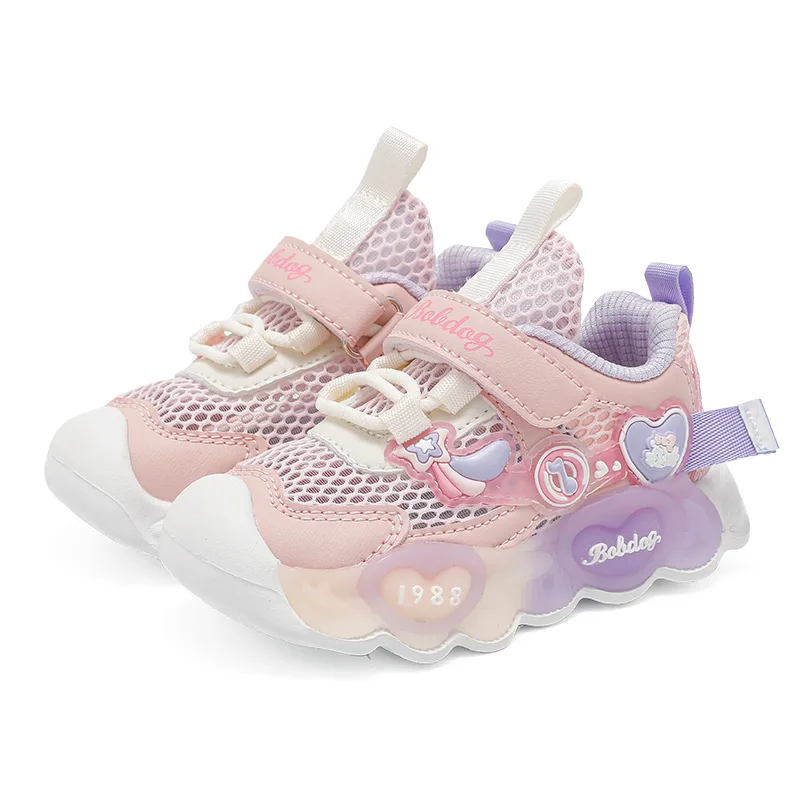 Детские противоскользящие износостойкие поддерживающие кроссовки BOBDOG, Soft Pink/Dream Purple — фото 2