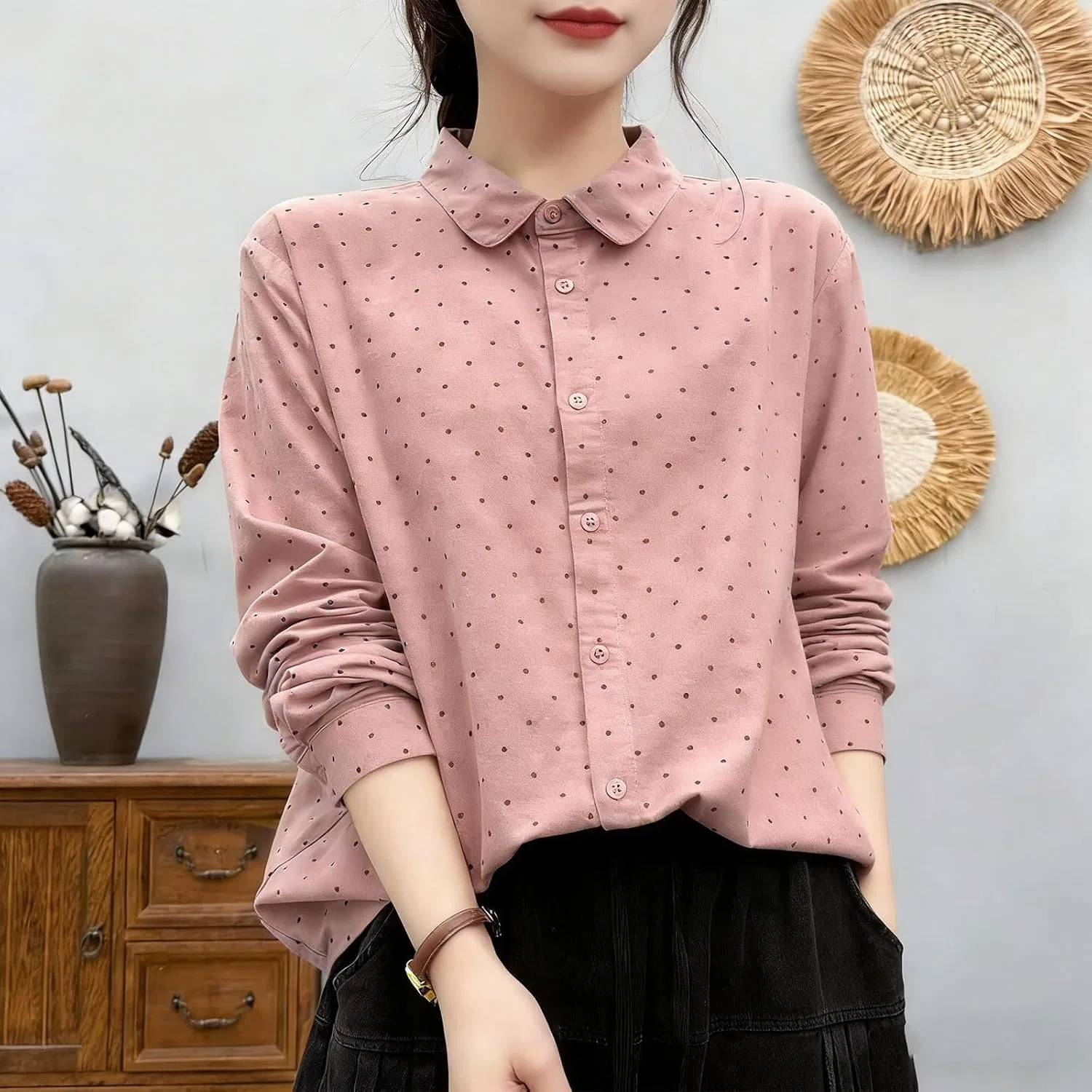 Блуза, цветочный принт из коллекции, розовый — фото 2