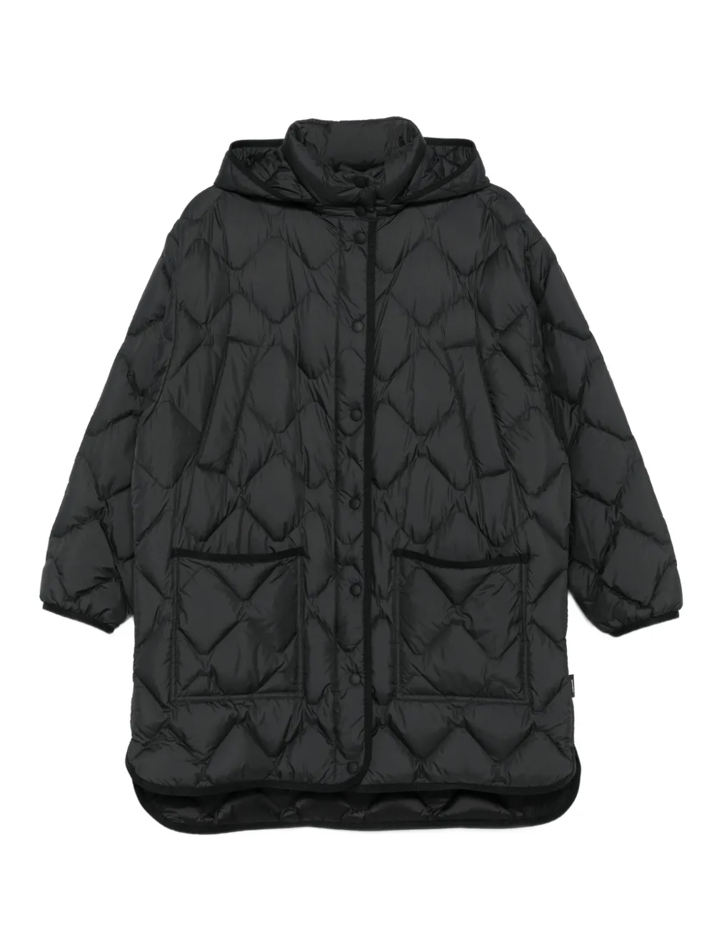 

Стеганое пальто с капюшоном WOOLRICH, черный