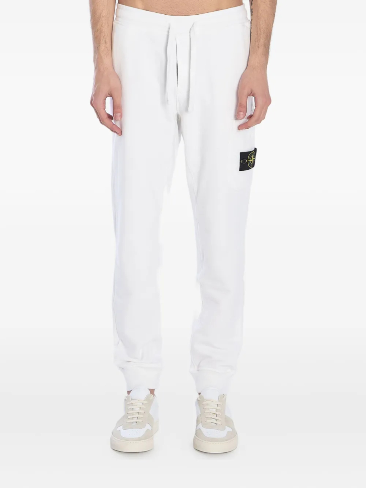 

Хлопковые спортивные брюки Stone Island, белый