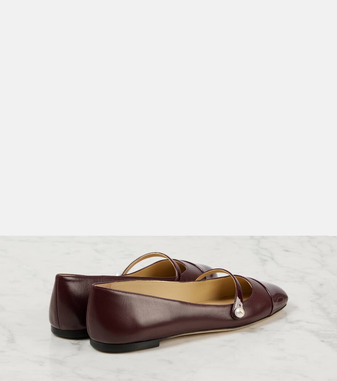 Туфли-лодочки Мэри Джейн из кожи Элиза Jimmy Choo, цвет garnet/garnet — фото 3