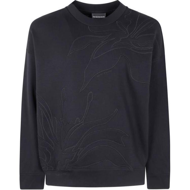 

Свитшот с вышивкой EMPORIO ARMANI, черный